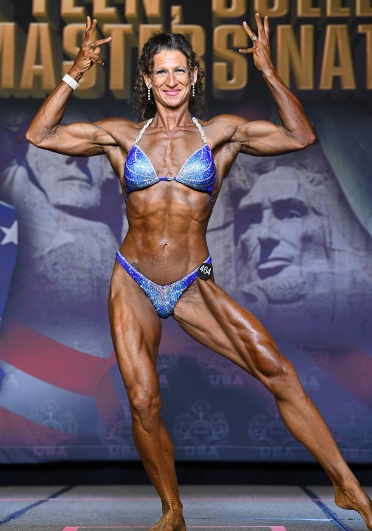 Trish competing in Women's Physique