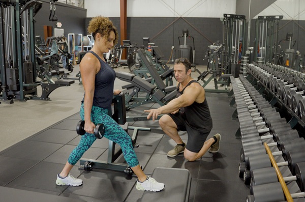 Coach Darin instructing on proper lunge form