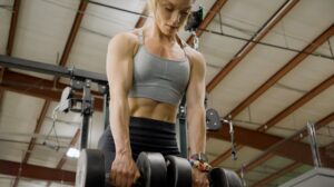 Wellness competitor training hamstrings