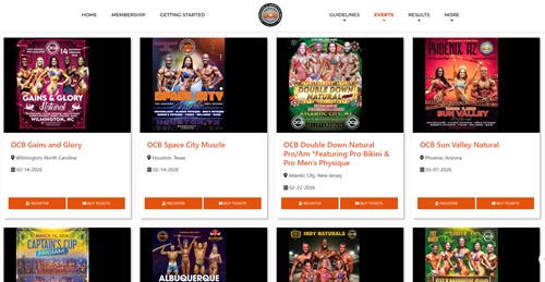 OCB searchable show schedule